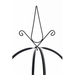 Rosenpelare i svart metall för klätterväxter i trädgården