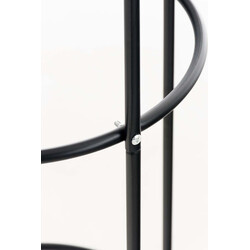 Rosenpelare i svart metall för klätterväxter i trädgården