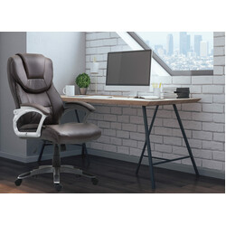 Ergonomisk kontorsstol med konstläder och gungmekanism