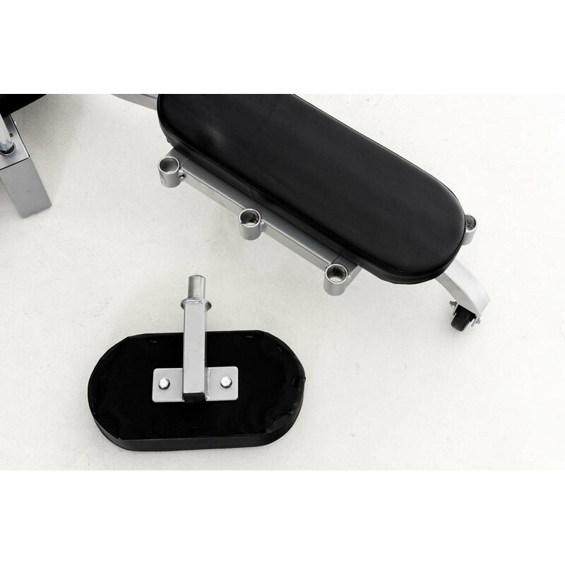 Spagat-träningsmaskin med justerbar ryggstödsvinkel och vadderat säte