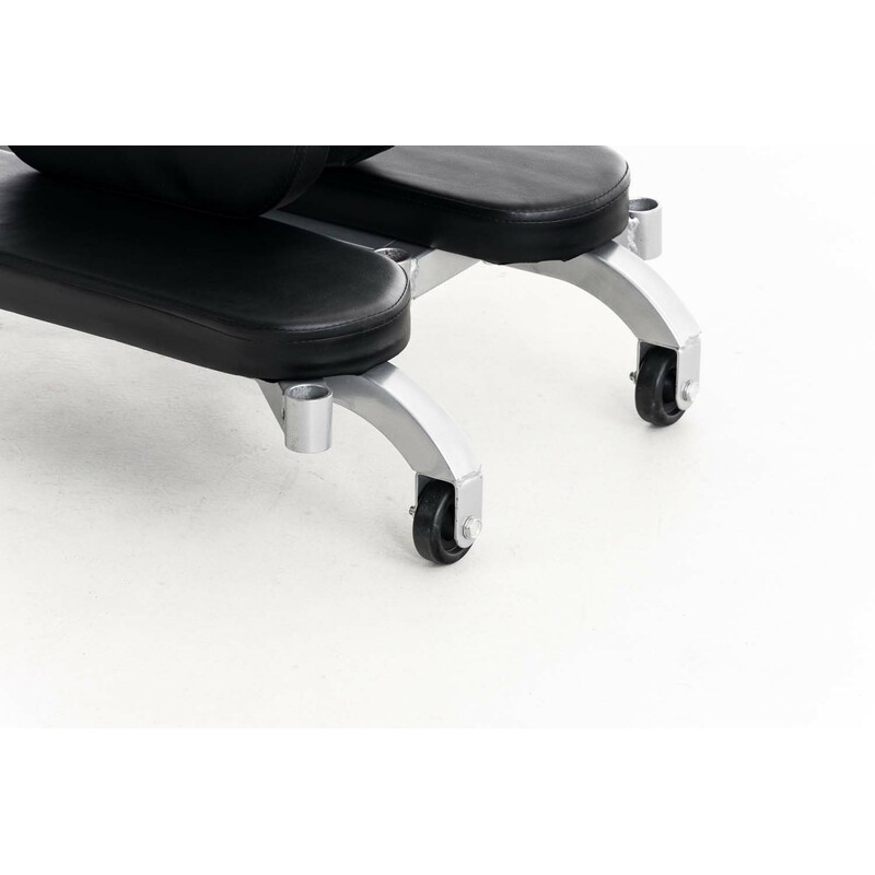 Spagat-träningsmaskin med justerbar ryggstödsvinkel och vadderat säte