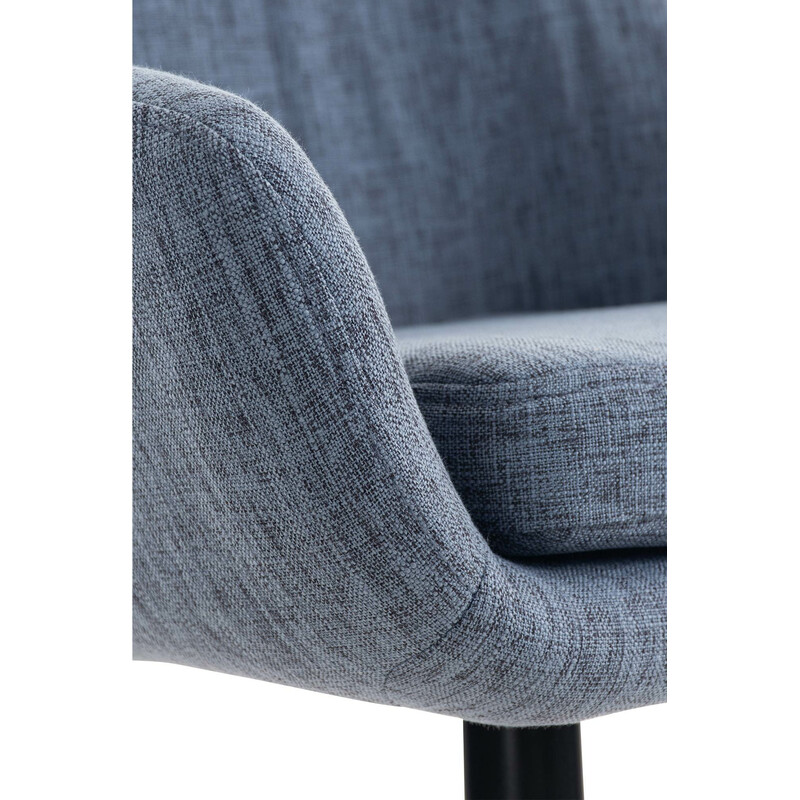 Modern barstol i tyg med stabil bokträstomme