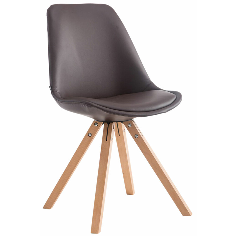 Elegant vadderad stol i konstläder och trä för lyxig komfort