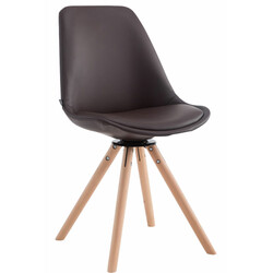 Elegant snurrfåtölj i konstläder med roterande träunderrede