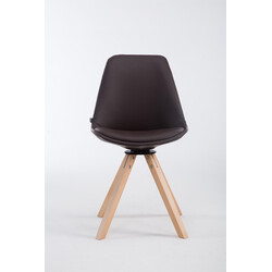 Elegant snurrbar besöksstol i konstläder och trä