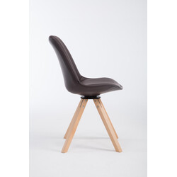 Elegant snurrbar besöksstol i konstläder och trä