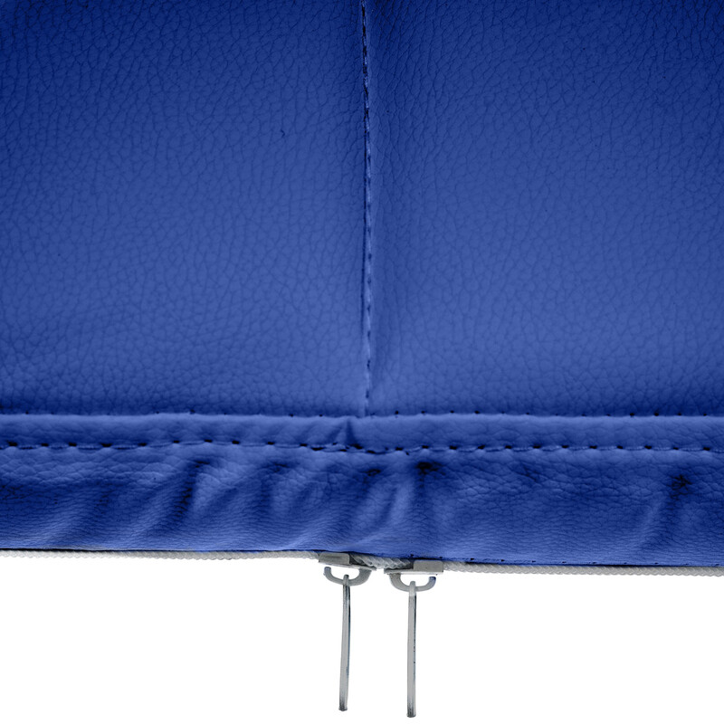 Elegant quiltad stol i konstläder med svart metallram