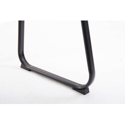 Exklusiv besöksstol med quiltad tygklädsel och metallram