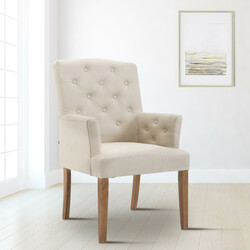 Elegant chesterfield matstol med bekväm stoppning och stabila träben