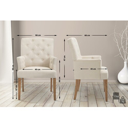 Elegant chesterfield matstol med bekväm stoppning och stabila träben