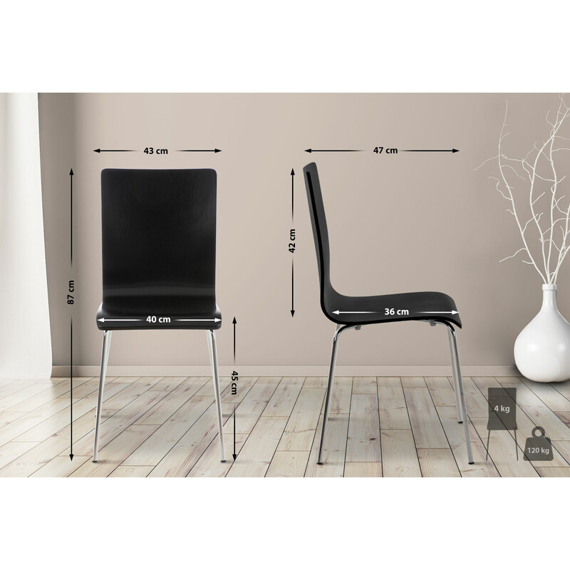 4-pack ergonomiska besöksstolar för väntrum och evenemang