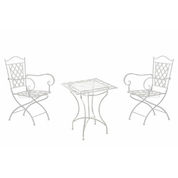 Nostalgisk sittgrupp i järn för uteplats och trädgård