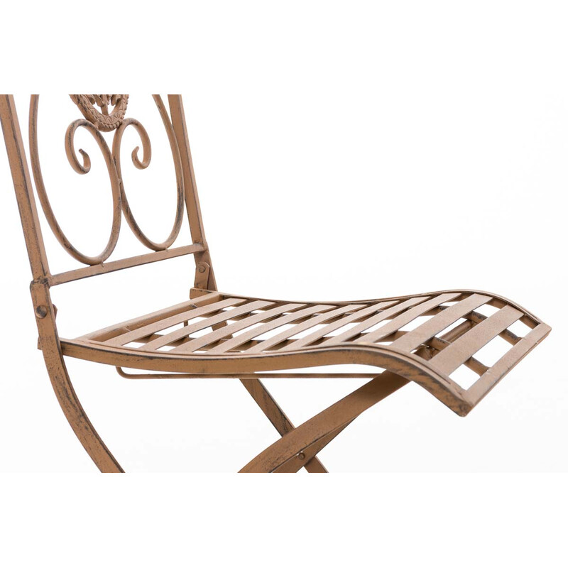 Nostalgisk sittgrupp i järn med antikpatina för trädgården