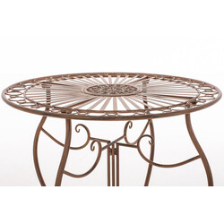 Nostalgisk sittgrupp i järn med antikpatina för trädgården