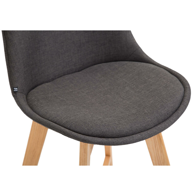 Modern och tidlös barstol med ekstomme och stoppning