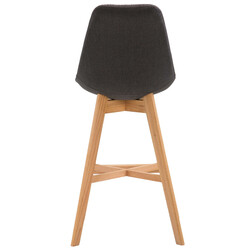 Modern och tidlös barstol med ekstomme och stoppning