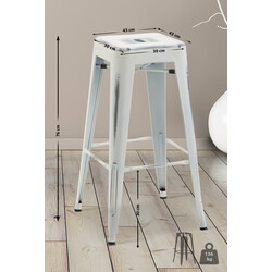 Industriell stapelbar barstol i pulverlackerad metall