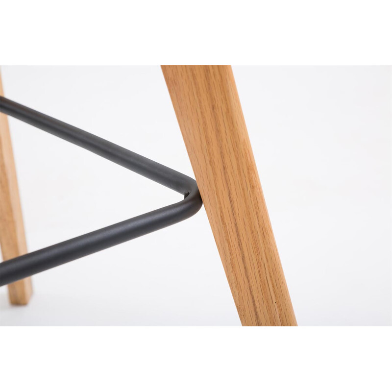 Bekväm och modern barstol med ekstomme och sammetklädsel