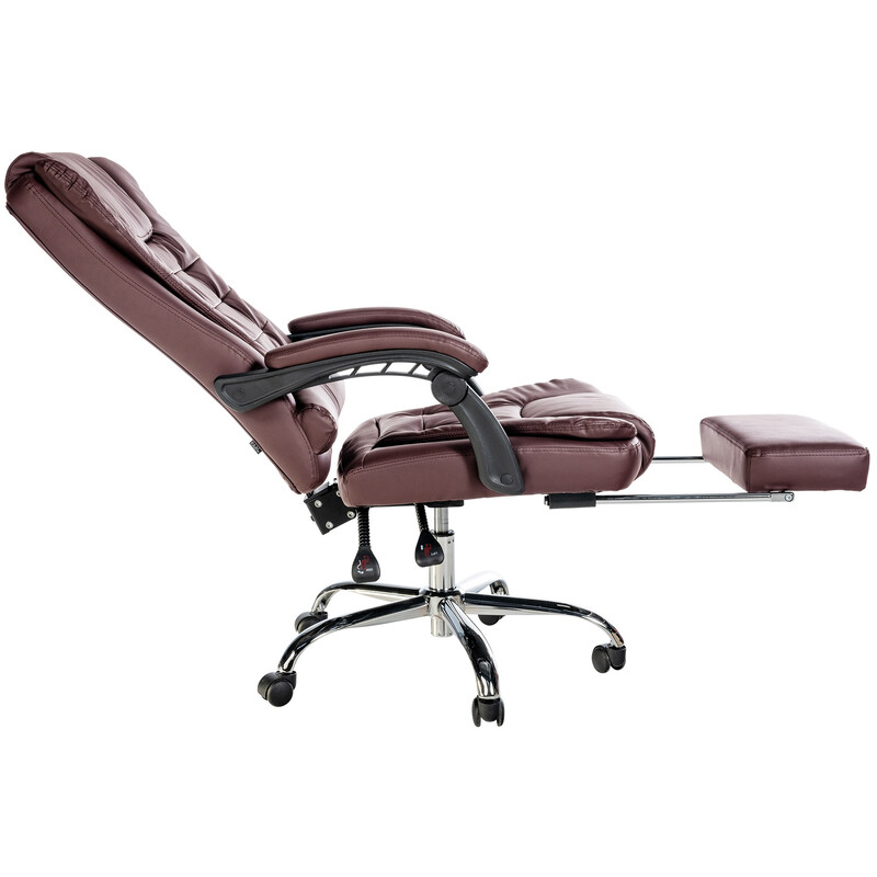 Ergonomisk kontorsstol med justerbart fotstöd och ryggstöd