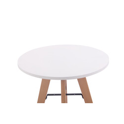 Runt matbord i MDF med bokträstativ och golvskydd