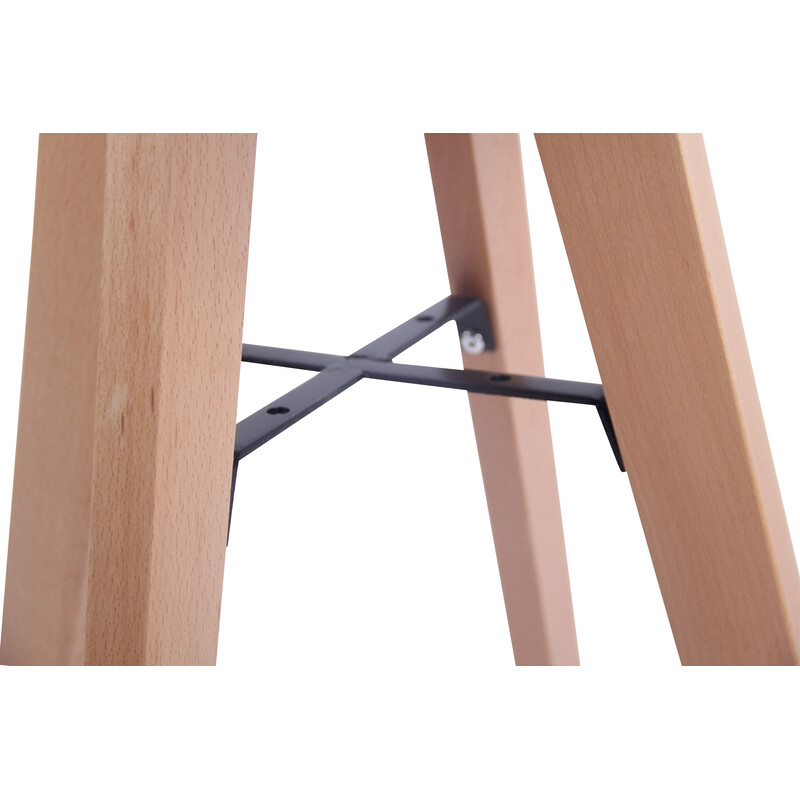 Runt matbord i MDF med bokträstativ och golvskydd