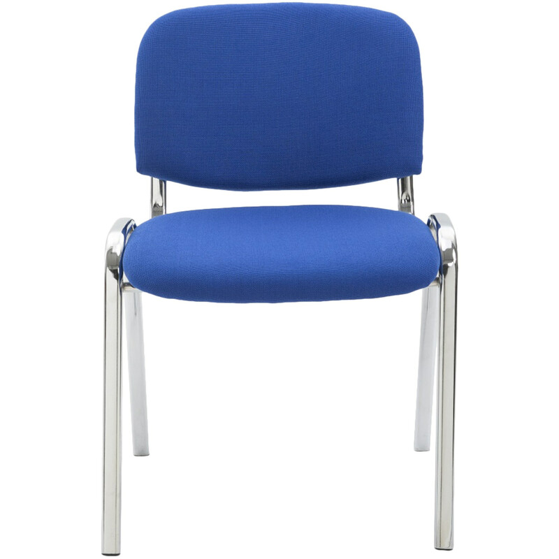Stapelbar bekväm stol med vadderad sits och metallram