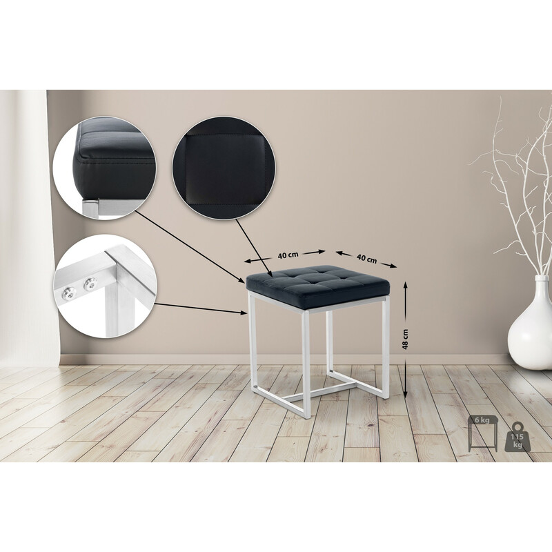 Bekväm och mångsidig pall i konstläder med stålstomme