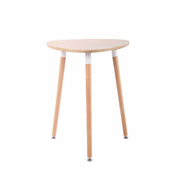 Triangulärt matbord i MDF med bokträsstativ