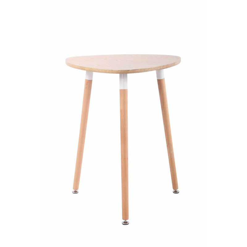 Triangulärt matbord i MDF med bokträsstativ