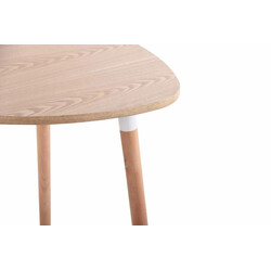 Triangulärt matbord i MDF med bokträsstativ