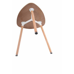 Triangulärt matbord i MDF med bokträsstativ