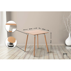 Funktionellt matbord i MDF med justerbara golvskydd