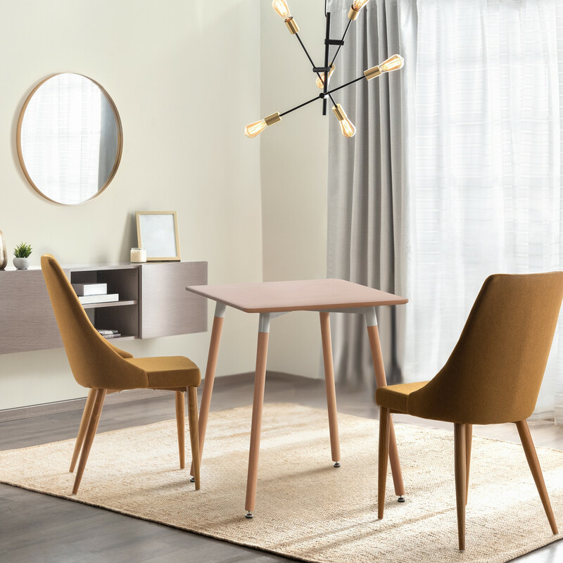 Funktionellt matbord i MDF med justerbara golvskydd