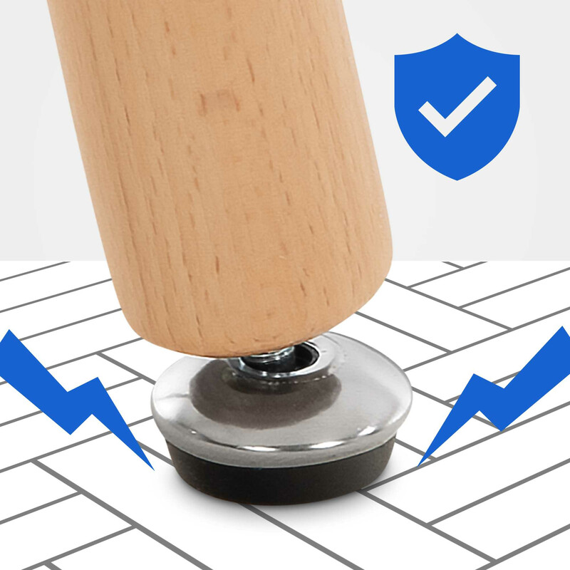 Funktionellt matbord i MDF med justerbara golvskydd