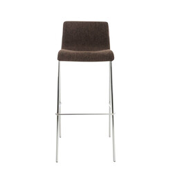Elegant stapelbar barstol med metallram och tygsits
