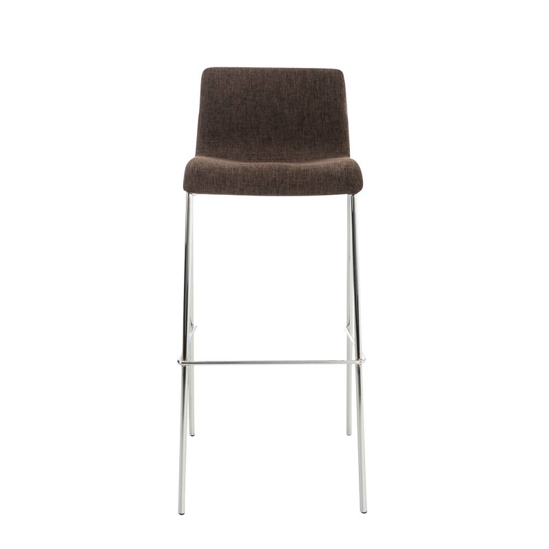 Elegant stapelbar barstol med metallram och tygsits