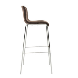 Elegant stapelbar barstol med metallram och tygsits