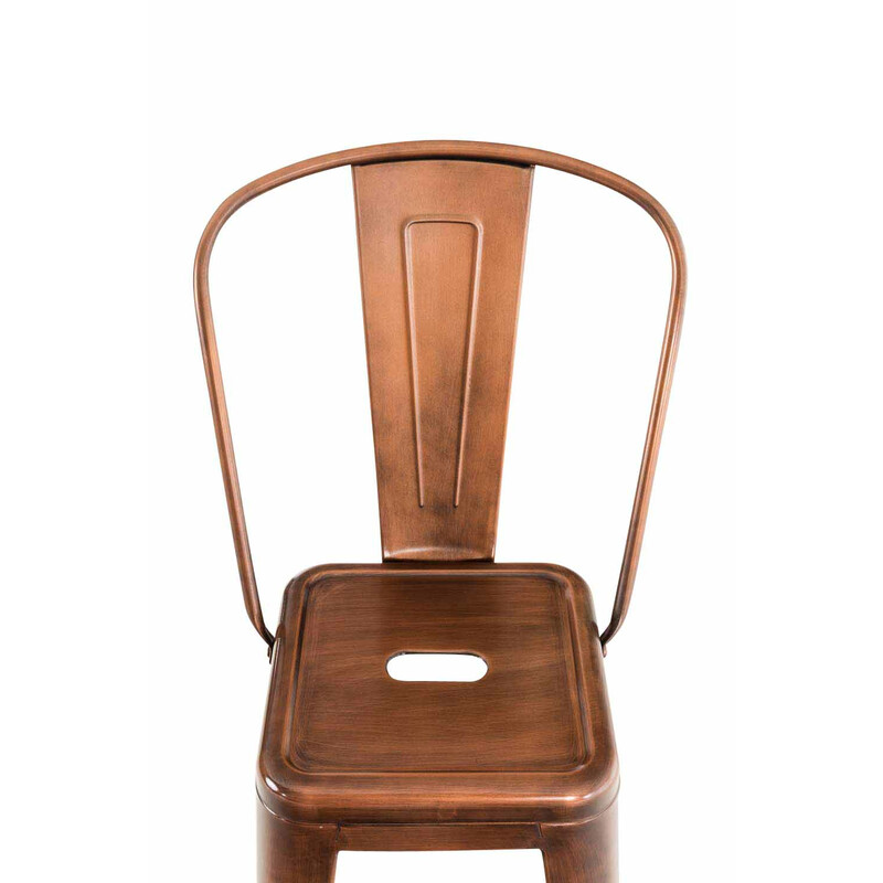 Eleganta barstolar i metall med bekvämt fotstöd