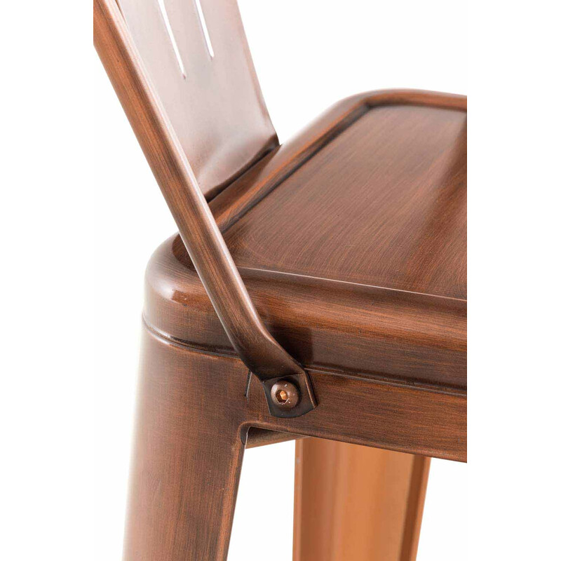 Eleganta barstolar i metall med bekvämt fotstöd