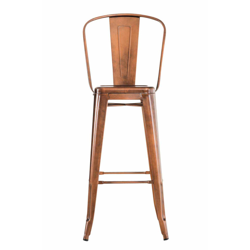 Eleganta barstolar i metall med bekvämt fotstöd