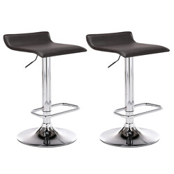 Eleganta justerbara barstolar med konstläder och kromad ram
