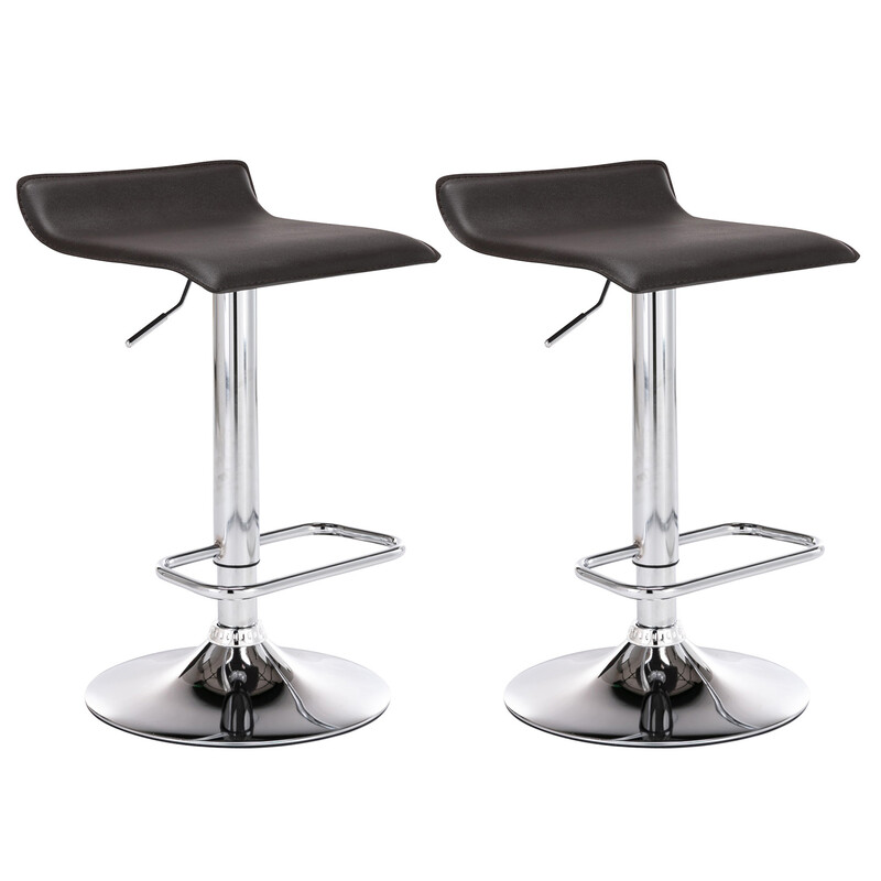 Eleganta justerbara barstolar med konstläder och kromad ram