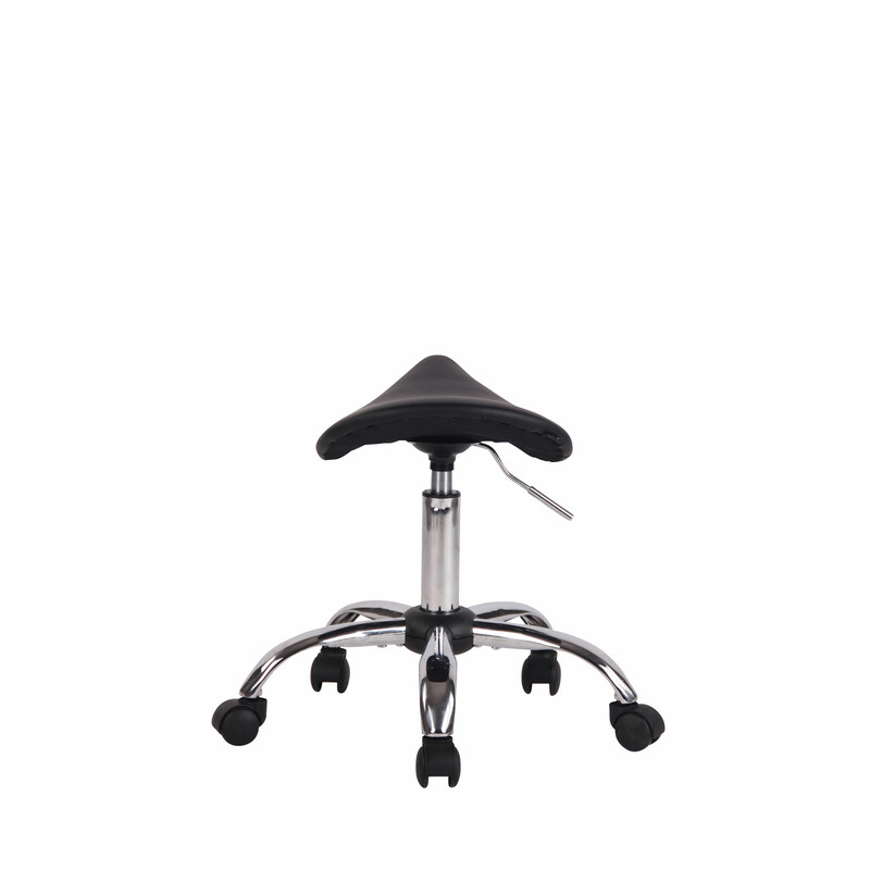 Ergonomisk sadelpall med hjul för klinik och salong
