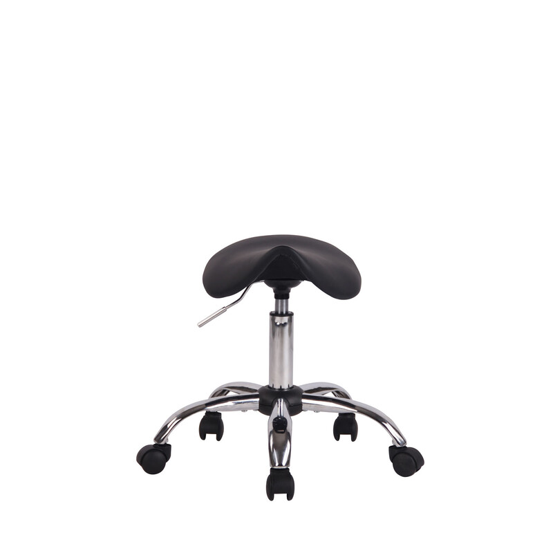 Ergonomisk sadelpall med hjul för klinik och salong