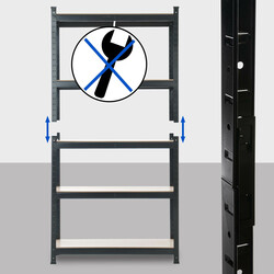 Robust lagerhylla i metall för tung förvaring 180x90 cm