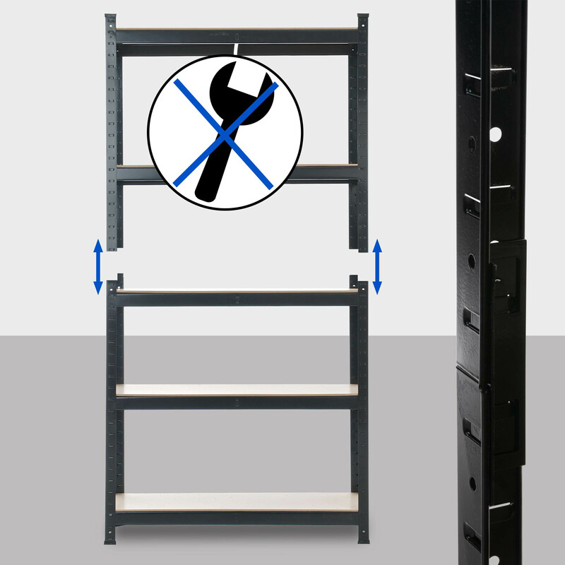 Robust lagerhylla i metall för tung förvaring 180x90 cm