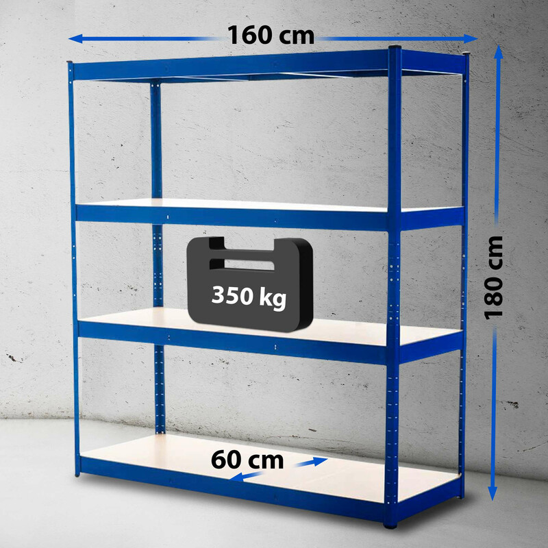 Robust lagerhylla i metall för tung förvaring 180x160 cm