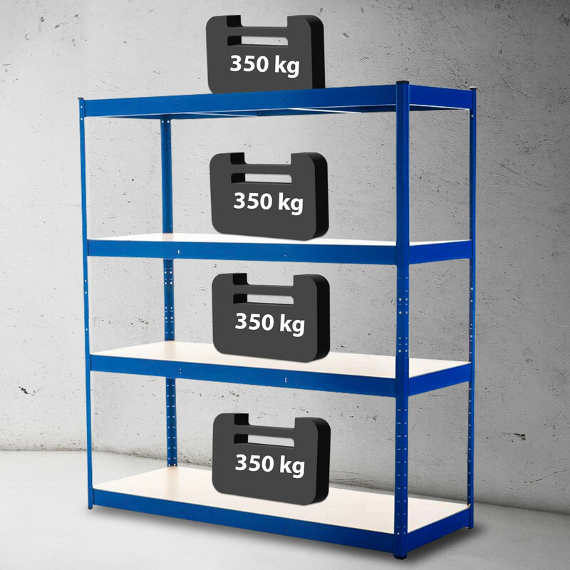 Robust lagerhylla i metall för tung förvaring 180x160 cm