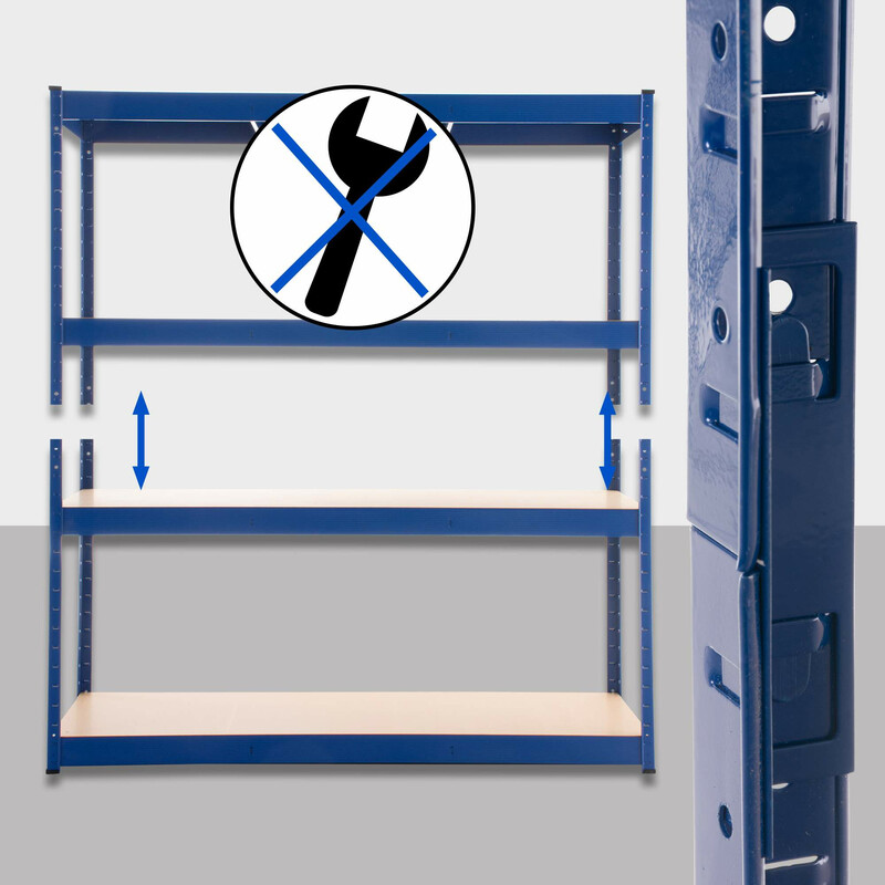 Robust lagerhylla i metall för tung förvaring 180x160 cm