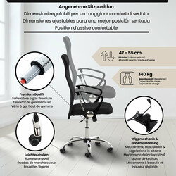 Ergonomisk kontorsstol med justerbar höjd och armstöd